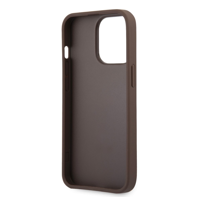 Guess PU 4G fém logós hátlap iPhone 13 Pro Max-hoz barna barna