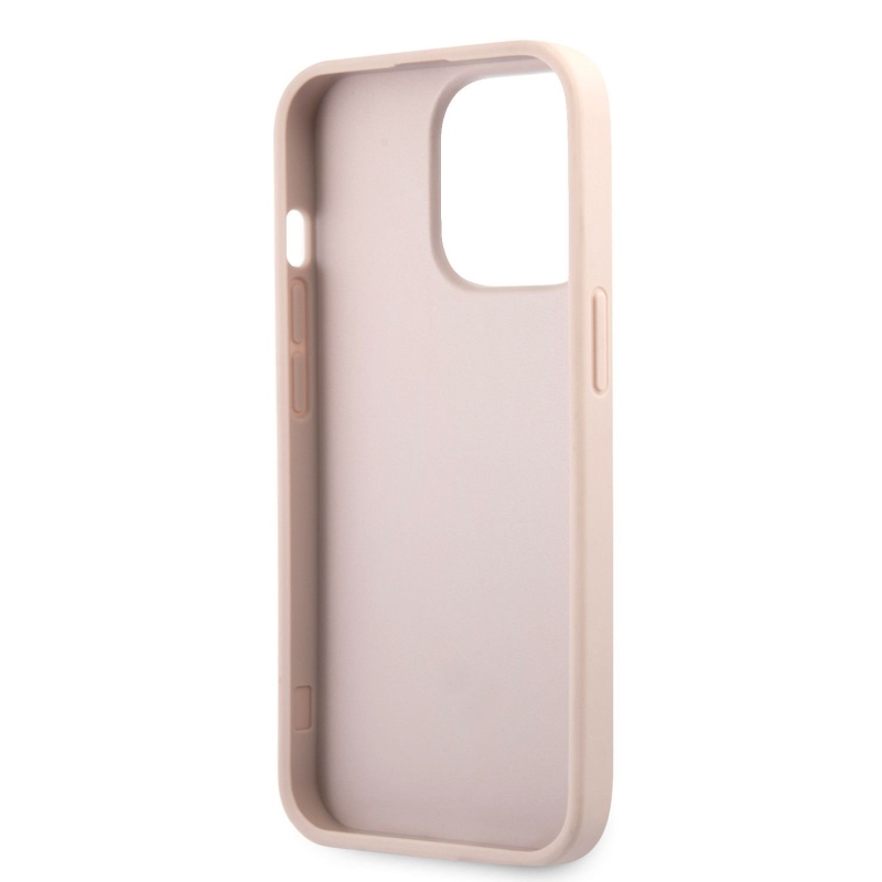 Guess PU 4G fém logós hátlap iPhone 13 Pro rózsaszínhez