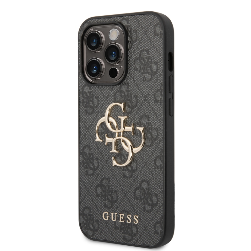 Guess PU 4G fém logós hátlap iPhone 15 Pro Max-hoz szürke