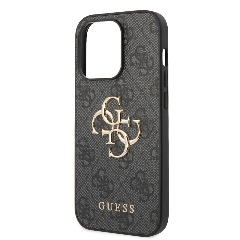 Guess PU 4G fém logós hátlap iPhone 15 Pro Max-hoz szürke