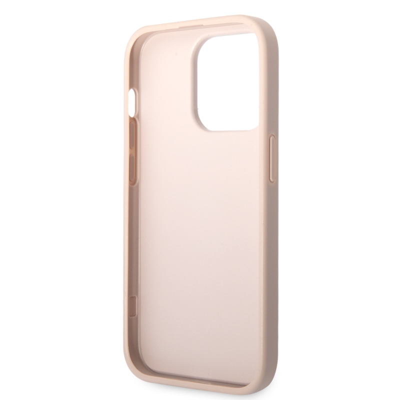 Guess PU 4G fém logós hátlap iPhone 15 Pro Max rózsaszínhez