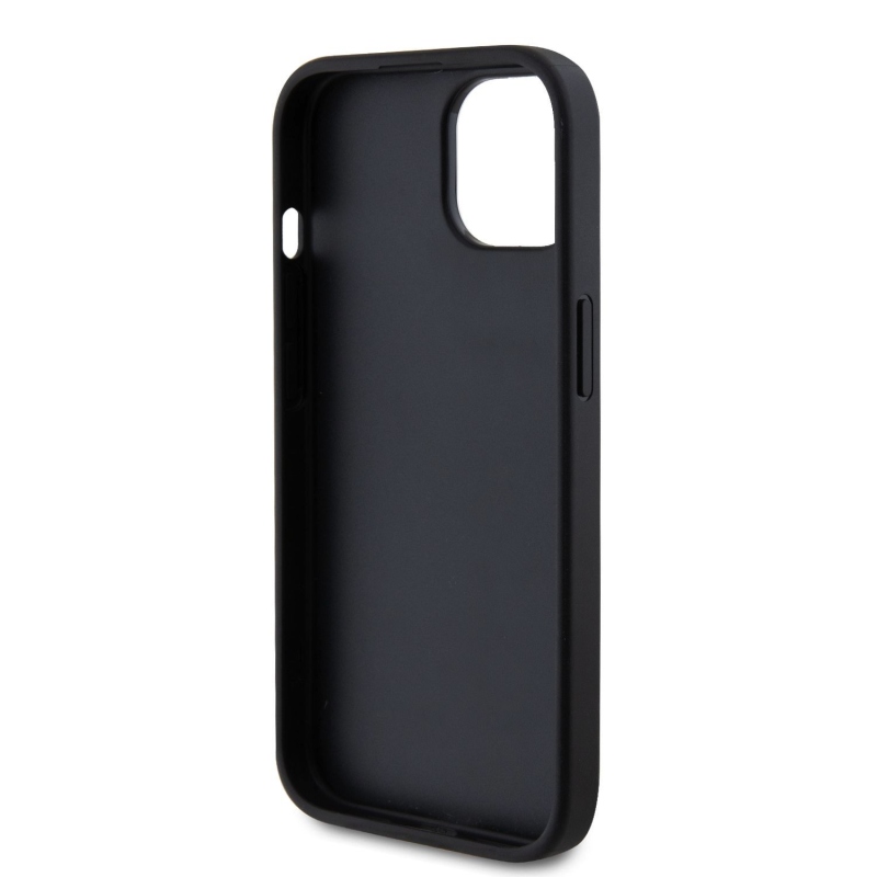 Guess PU 4G Strass fém logó hátlap iPhone 15 fekete
