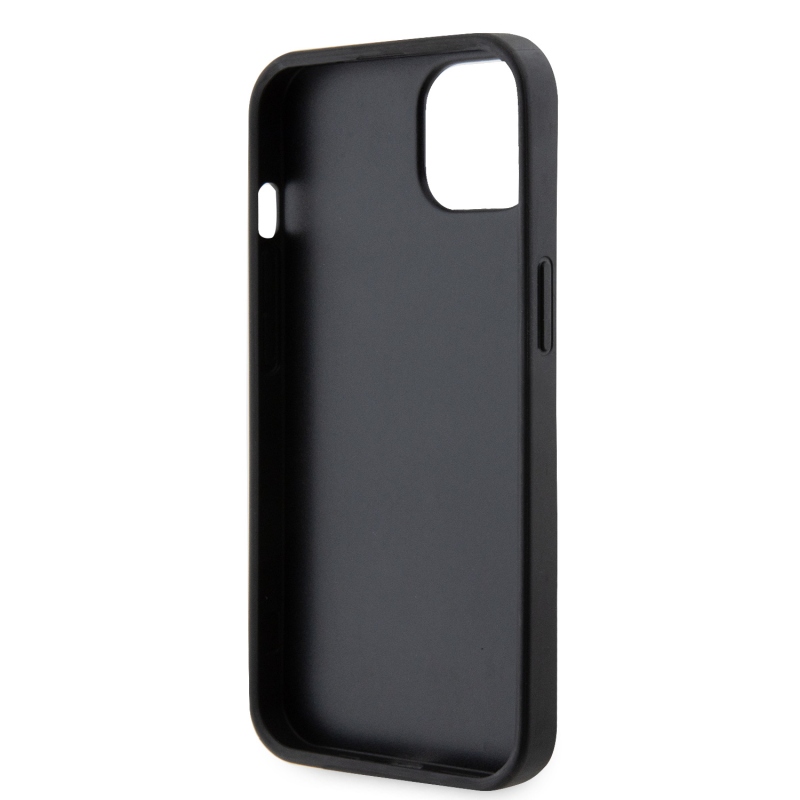Guess PU 4G Strass háromszög fém logó hátlap iPhone 15 fekete