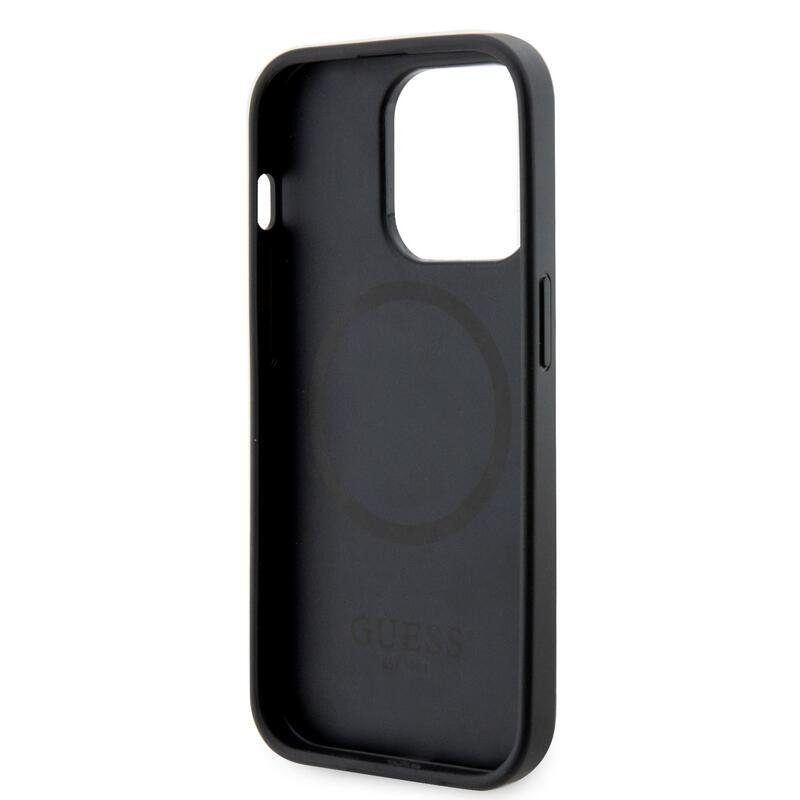 Guess PU kocka zselés tok MagSafe támogatással iPhone 13 Pro készülékhez - fekete