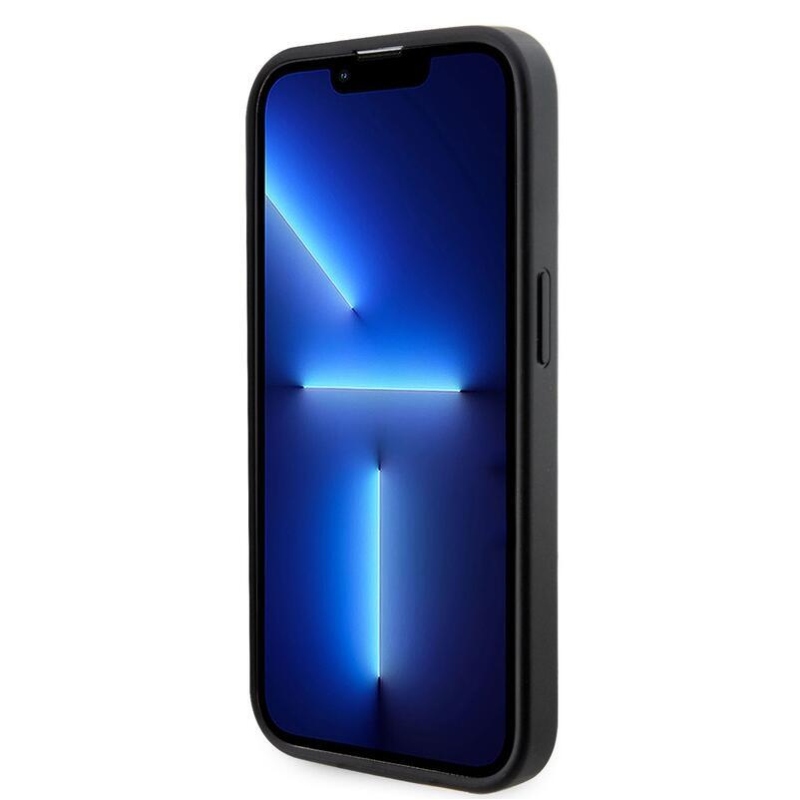 Guess PU kocka zselés tok MagSafe támogatással iPhone 13 Pro készülékhez - fekete