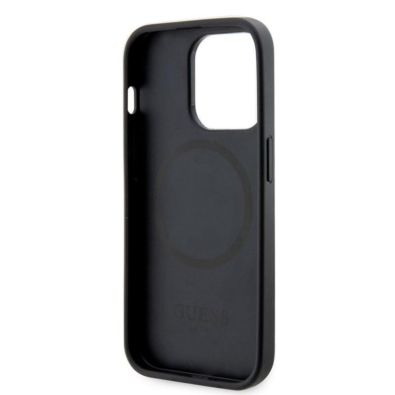 Guess PU kocka zselés tok MagSafe támogatással iPhone 14 Pro készülékhez - fekete