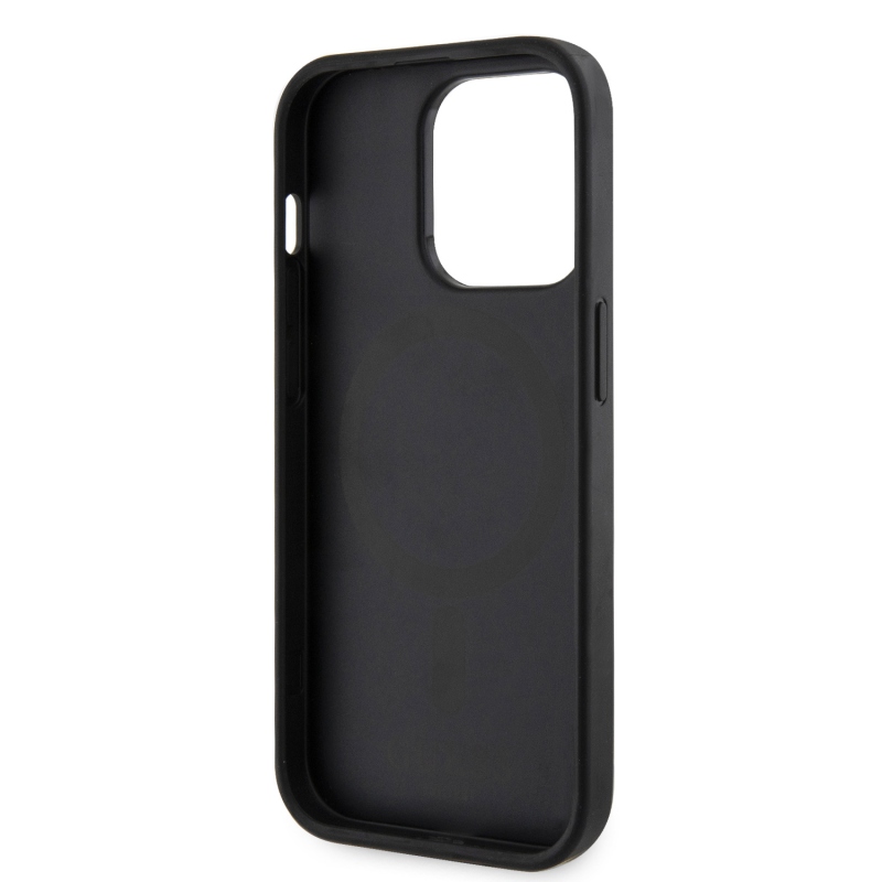 Guess PU G Cube MagSafe hátlap iPhone 15 Pro-hoz Fekete