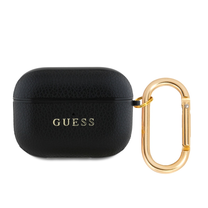Guess PU Grained Classic logós AirPods Pro tok, fekete