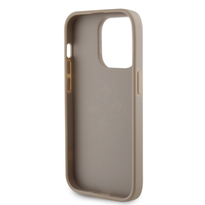 Guess PU perforált 4G csillogó fém logós hátlap iPhone 15 Pro aranyhoz
