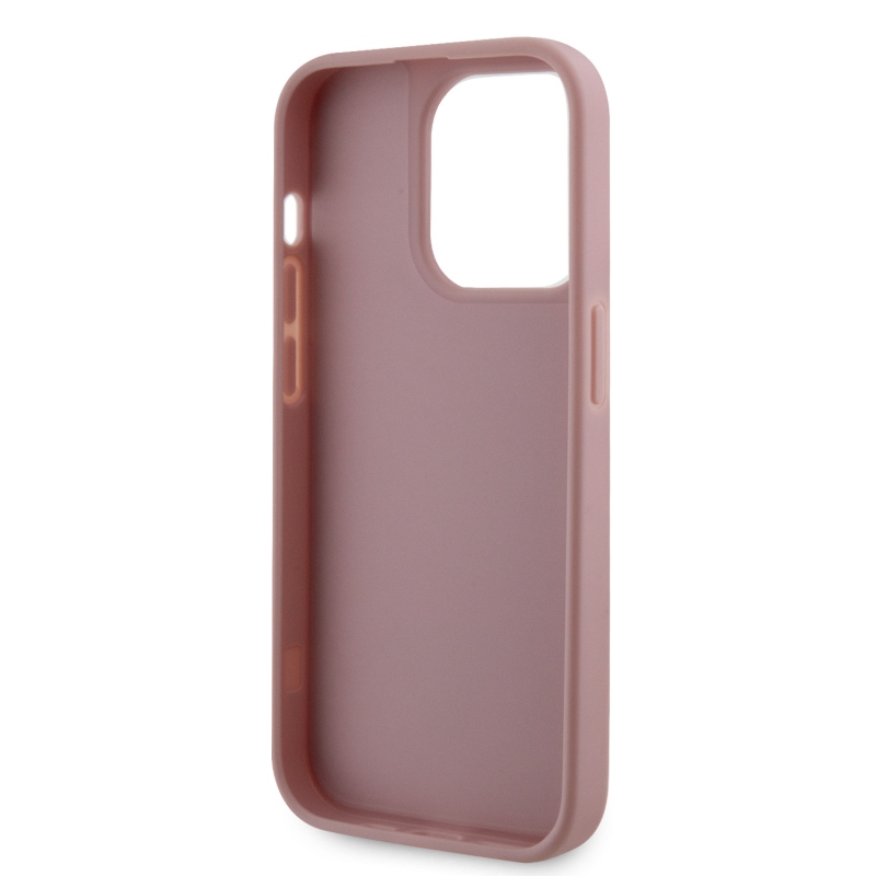 Guess strasszos háromszög fém logó borító iPhone 15 Pro rózsaszínhez
