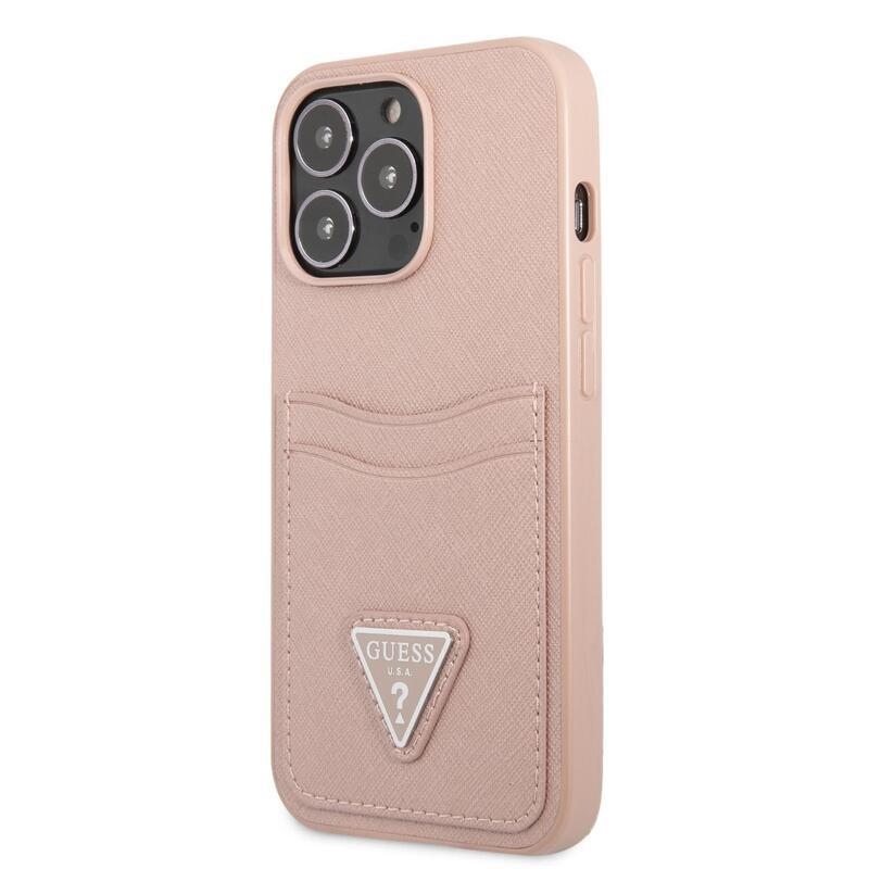 Guess zselés szafiano tok fix hátlappal iPhone 13 Pro készülékhez - rózsaszín