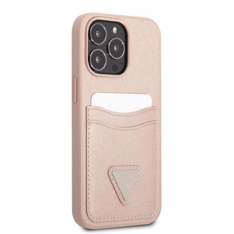 Guess zselés szafiano tok fix hátlappal iPhone 13 Pro készülékhez - rózsaszín