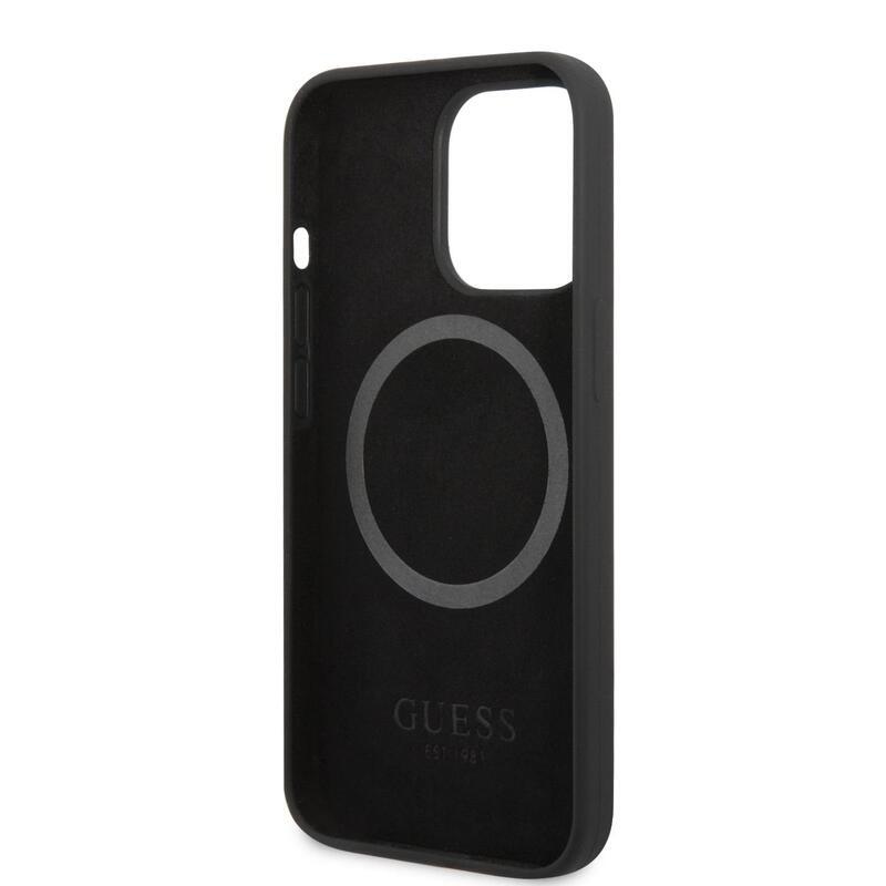 Guess szilikon tok MagSafe támogatással iPhone 13 Pro Max készülékhez - fekete