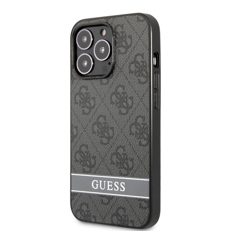 Guess csíkos zselés tok fix hátlappal iPhone 13 Pro készülékhez - szürke