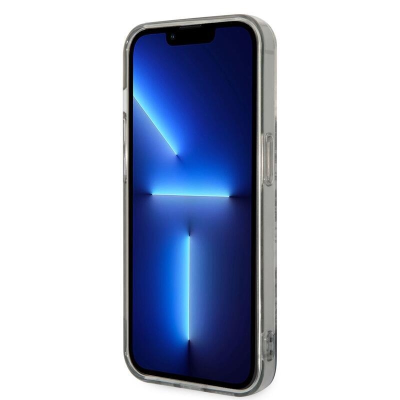 Guess toile zselés tok kemény hátlappal iPhone 14 Pro készülékhez - szürke