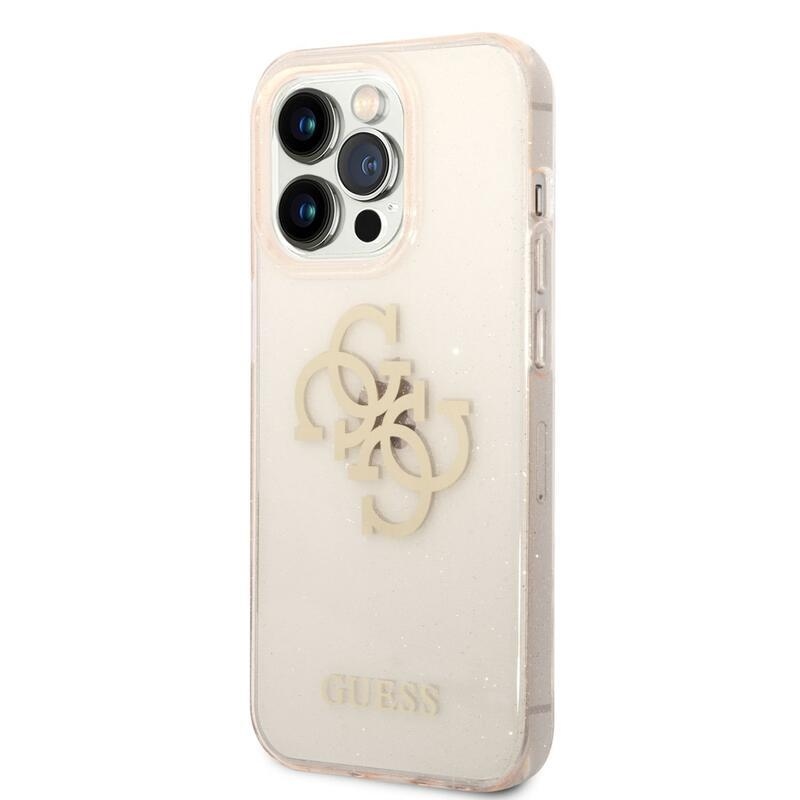 Guess csillogó zselés tok iPhone 14 Pro Max készülékhez - Arany