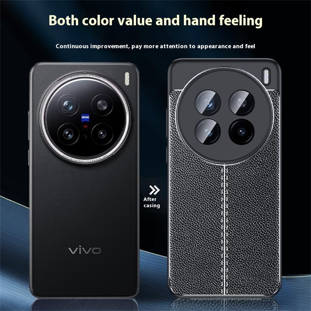 Litchi tartós zselés tok a Vivo X200 Pro 5G készülékhez - fekete