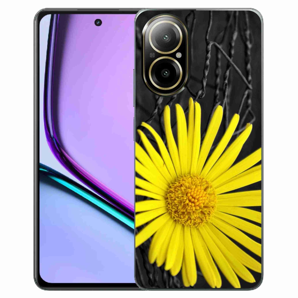 Zselés borító mmCase a Realme C67 készülékhez - sárga virág