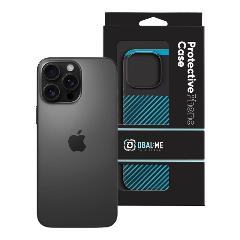 COVER:ME Flossy Stripes Cover for Apple iPhone 16 Pro Max Fekete/Teal borító az Apple iPhone 16 Pro Max készülékhez