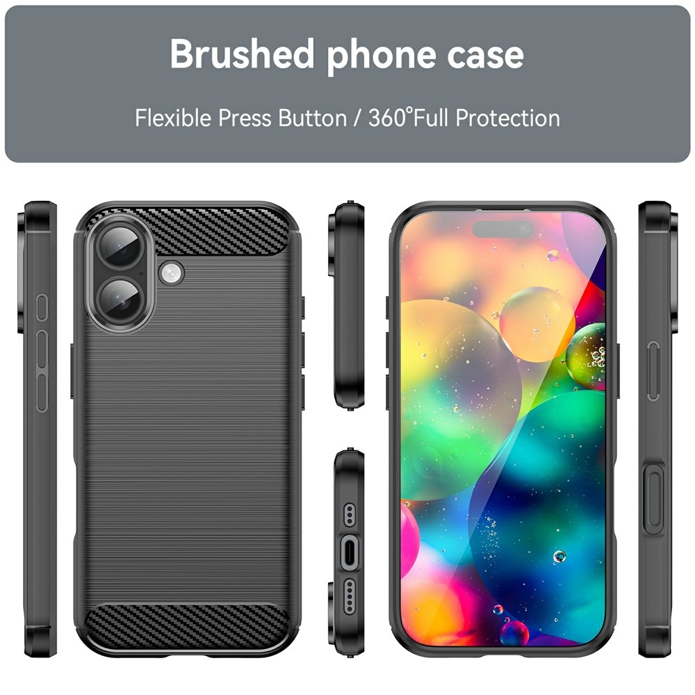 Szénszálas tartós zselés tok iPhone 17 készülékhez - fekete