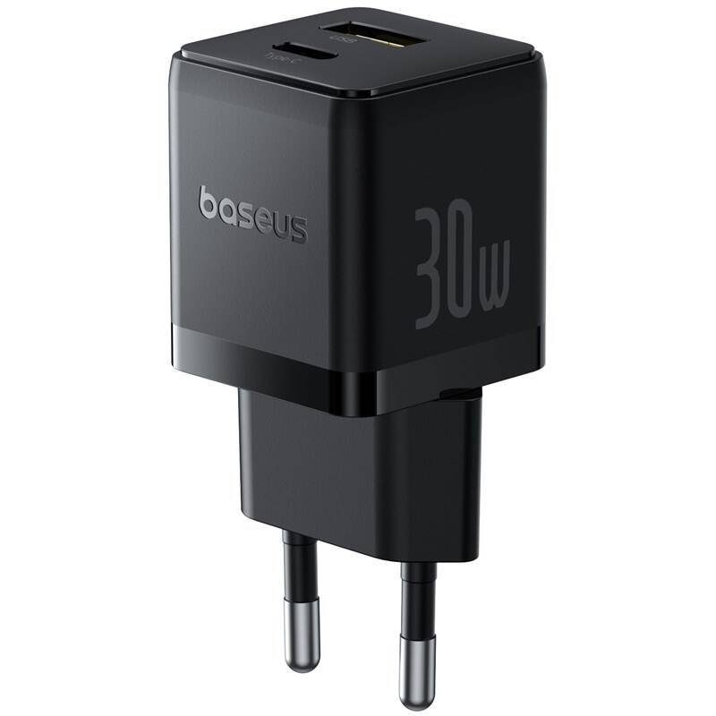 Baseus Palm gyors töltő USB-A + USB-C 30W Fekete