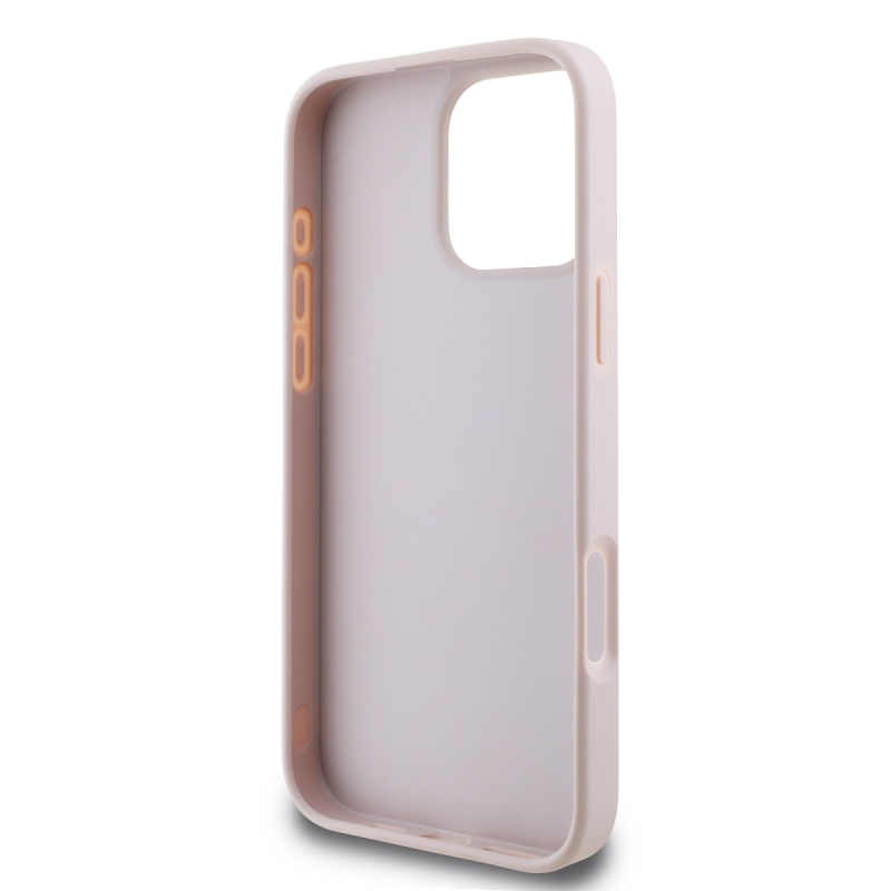 Guess PU 4G fém logós hátlap iPhone 16 Pro Max rózsaszínhez
