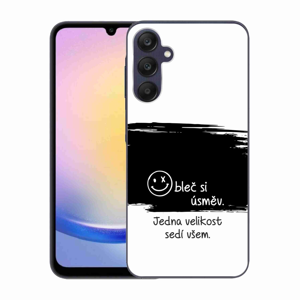 Gél borító mmCase Samsung Galaxy A25 5G - vicces szöveg 8 fekete-fehér háttérrel