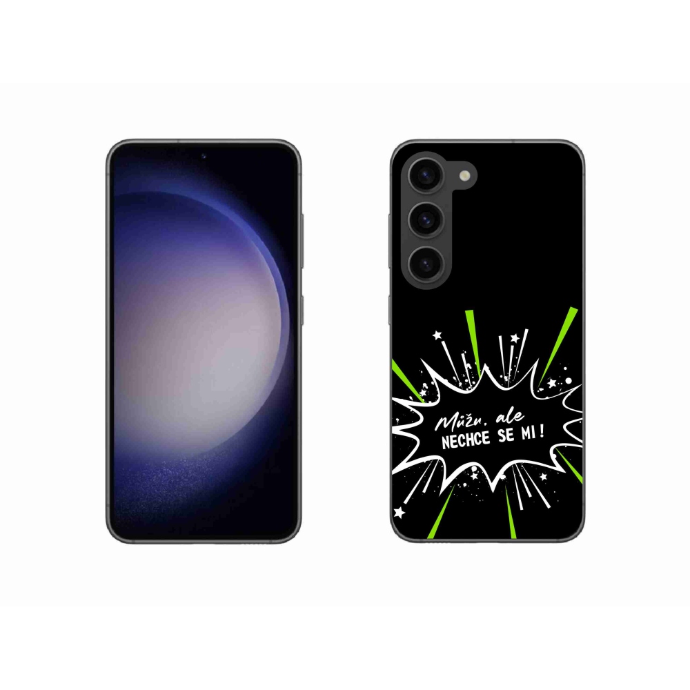 Gél borító mmCase Samsung Galaxy S23 5G - vicces szöveg 11 fekete háttér