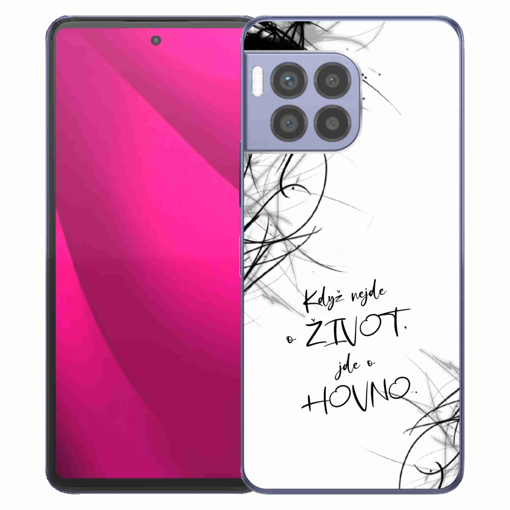 Gél borító mmCase a T-Mobile T Phone 2 Pro készülékhez - vicces szöveg 16 fehér háttér