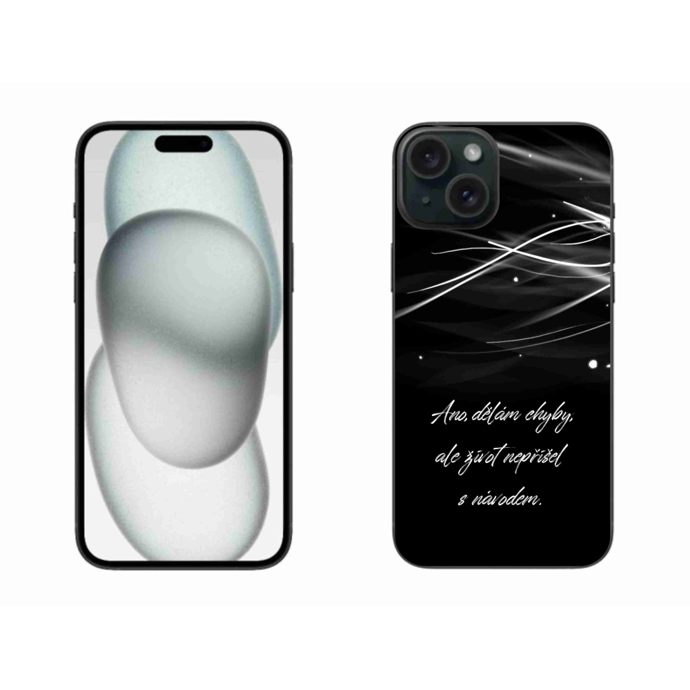 Zselés borítás mmCase iPhone 15 Plus készülékhez - idézőjel fekete háttér