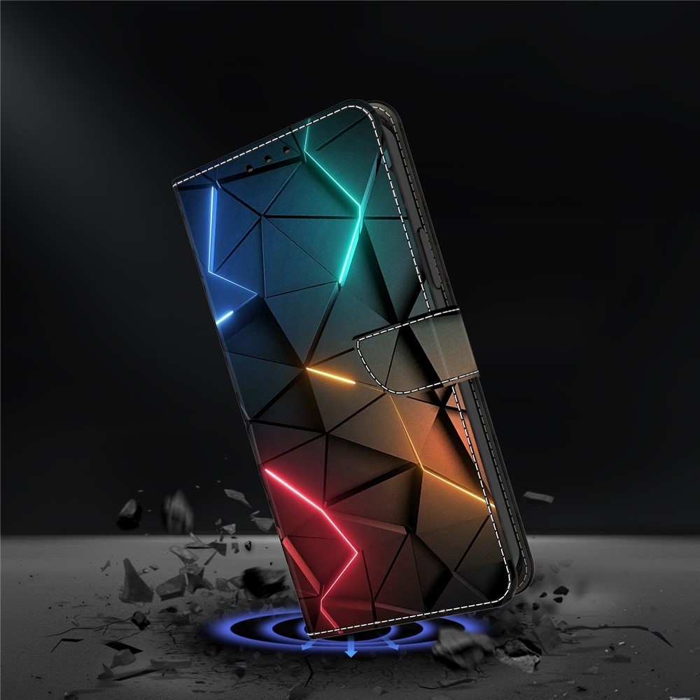 Firmly book tok a Samsung Galaxy A17 5G/A26 5G - neon háromszögek számára