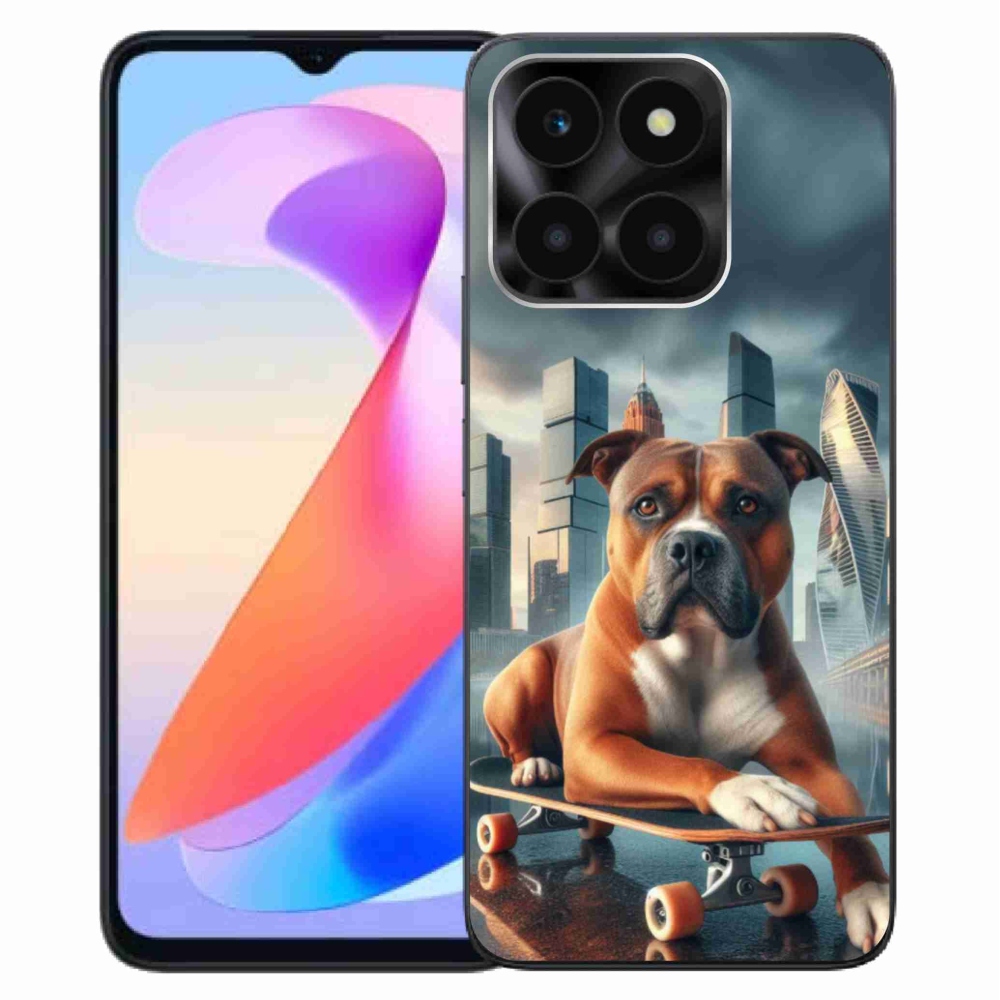 Zselés borítás mmCase a Honor X6a számára - kutya gördeszkán