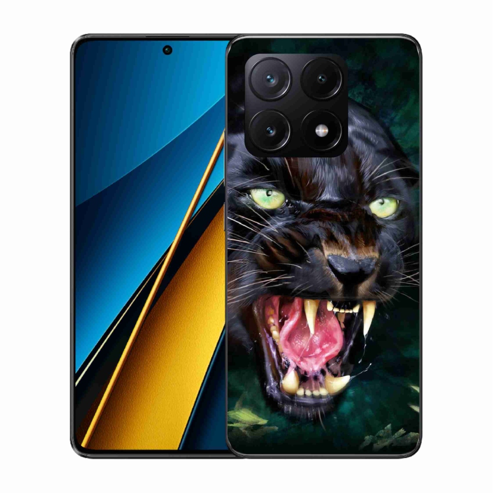 Gél borítás mmCase a Xiaomi Poco X6 Pro 5G számára - dühös fekete párduc