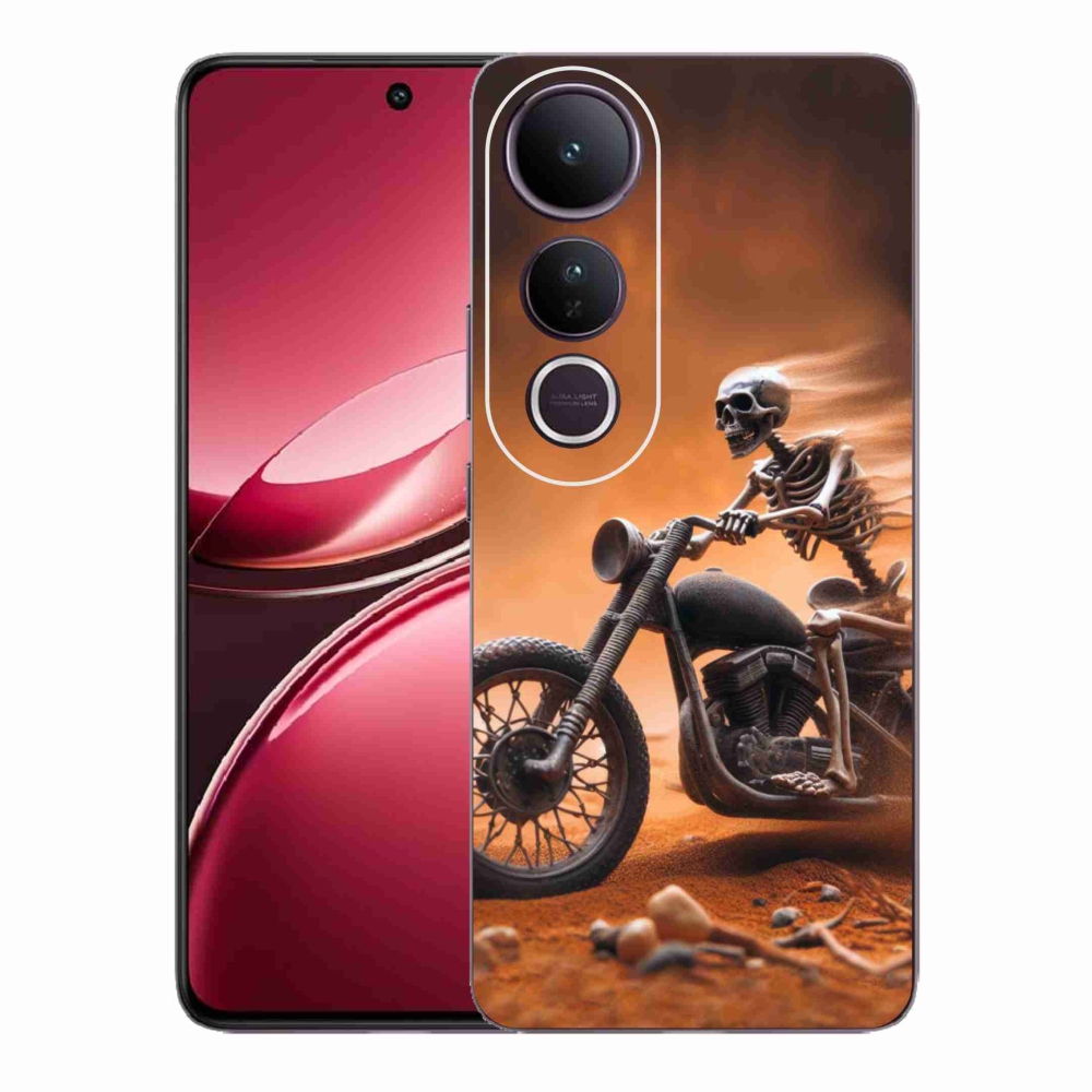Gél borítás mmCase a Vivo V50 Lite 4G/5G-hez - csontváz a motorkerékpáron