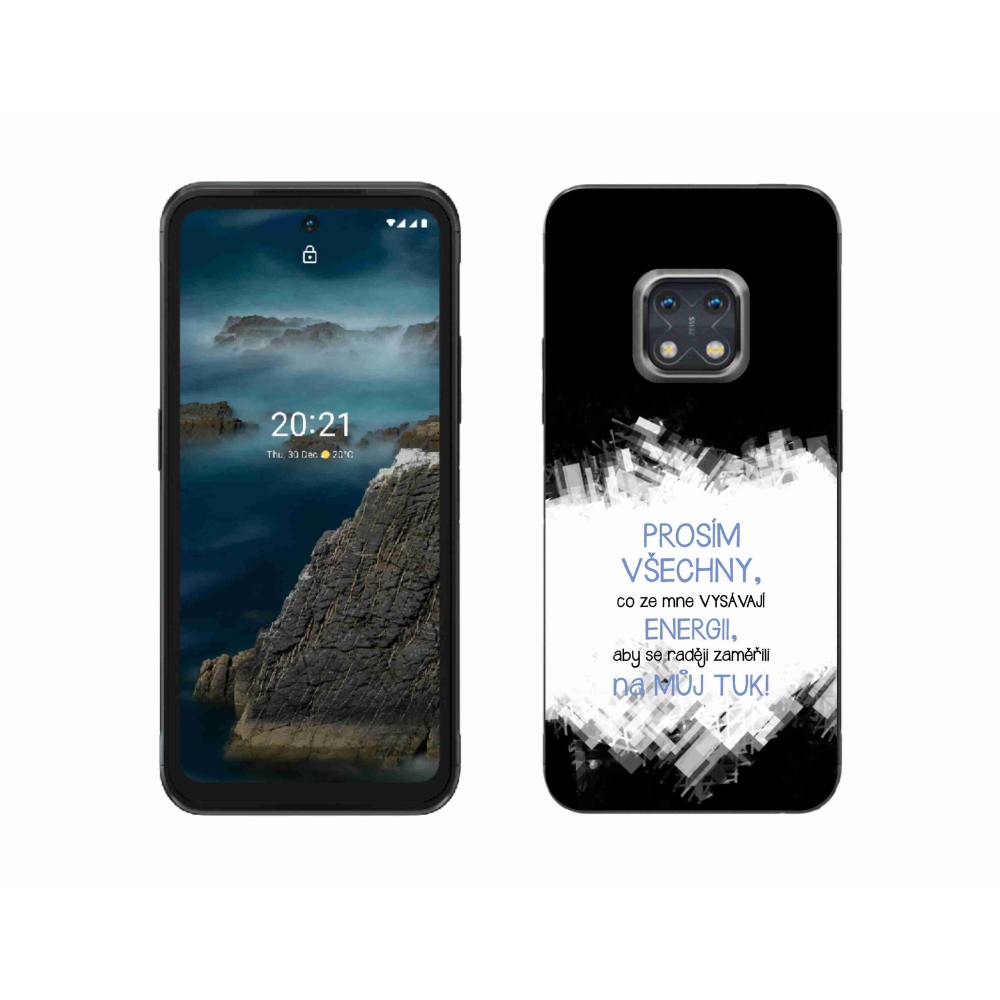 Zselés borító mmCase a Nokia XR20 készülékhez - vicces szöveg 1 kék