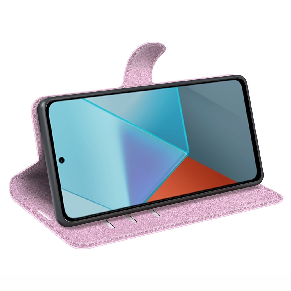 Litchi könyv tok Xiaomi Redmi Note 13 Pro 5G/Poco X6 5G - rózsaszínű
