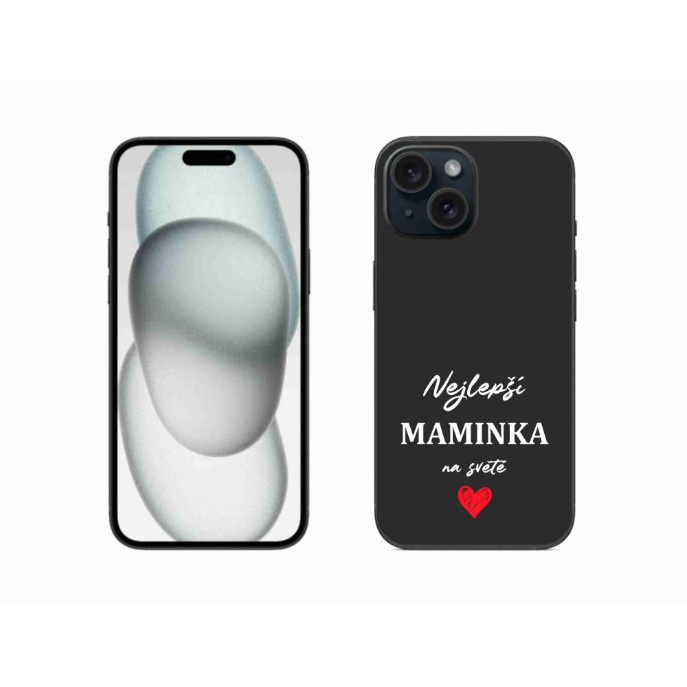 Gél borító mmCase iPhone 15-hez - legjobb anya 1 fekete háttér