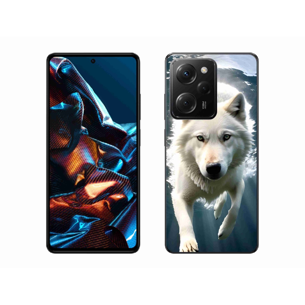Gél borítás mmCase a Xiaomi Poco X5 Pro 5G számára - fehér farkas