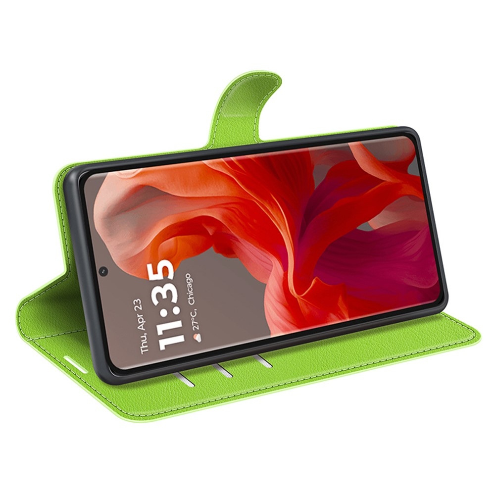 Litchi könyv tok a Motorola Moto G85 5G-hez - zöld
