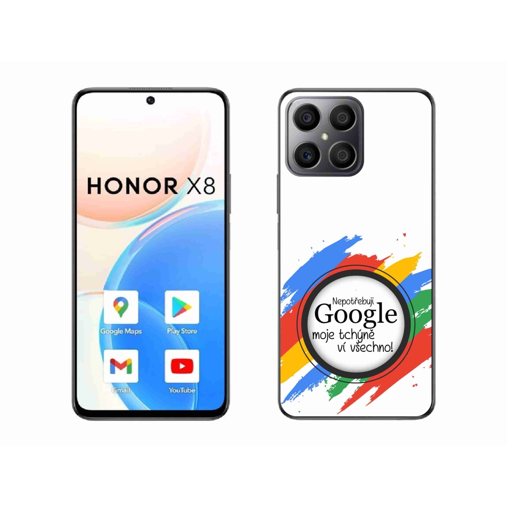 Gél borító mmCase a Honor X8 4G - anyós tudja, hogy minden fehér háttérrel
