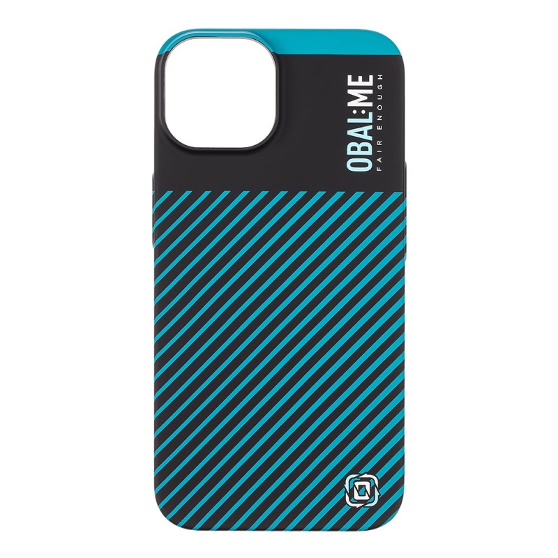 Borító:ME Flossy Stripes Cover for Apple iPhone 14 Fekete/Teal borító az Apple iPhone 14 készülékhez