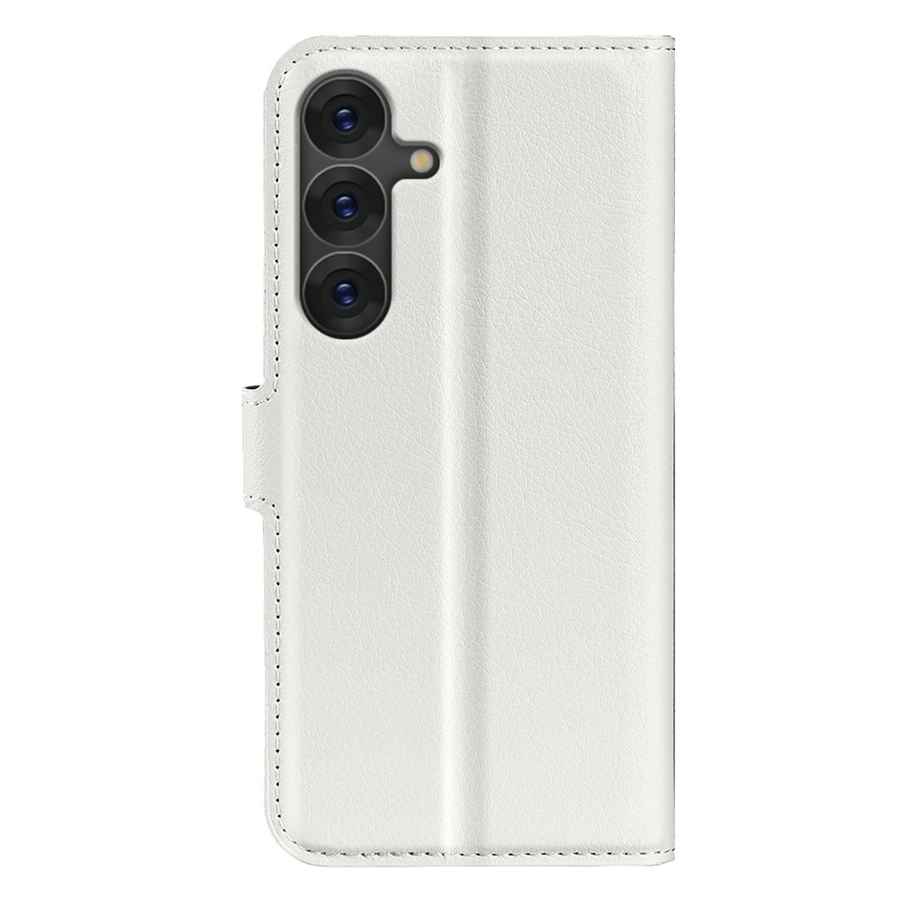 Litchi könyv tok Samsung Galaxy S25 készülékhez - fehér