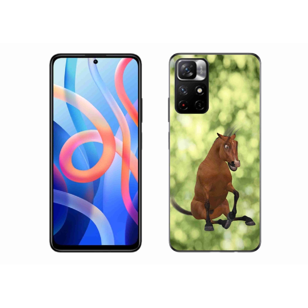 Gél borító mmCase a Xiaomi Redmi Note 11S 5G - barna rajzfilm ló 1