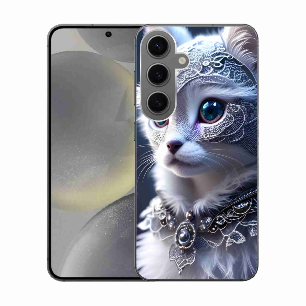 Gél védőhuzat mmCase Samsung Galaxy S24 készülékhez - fehér macska
