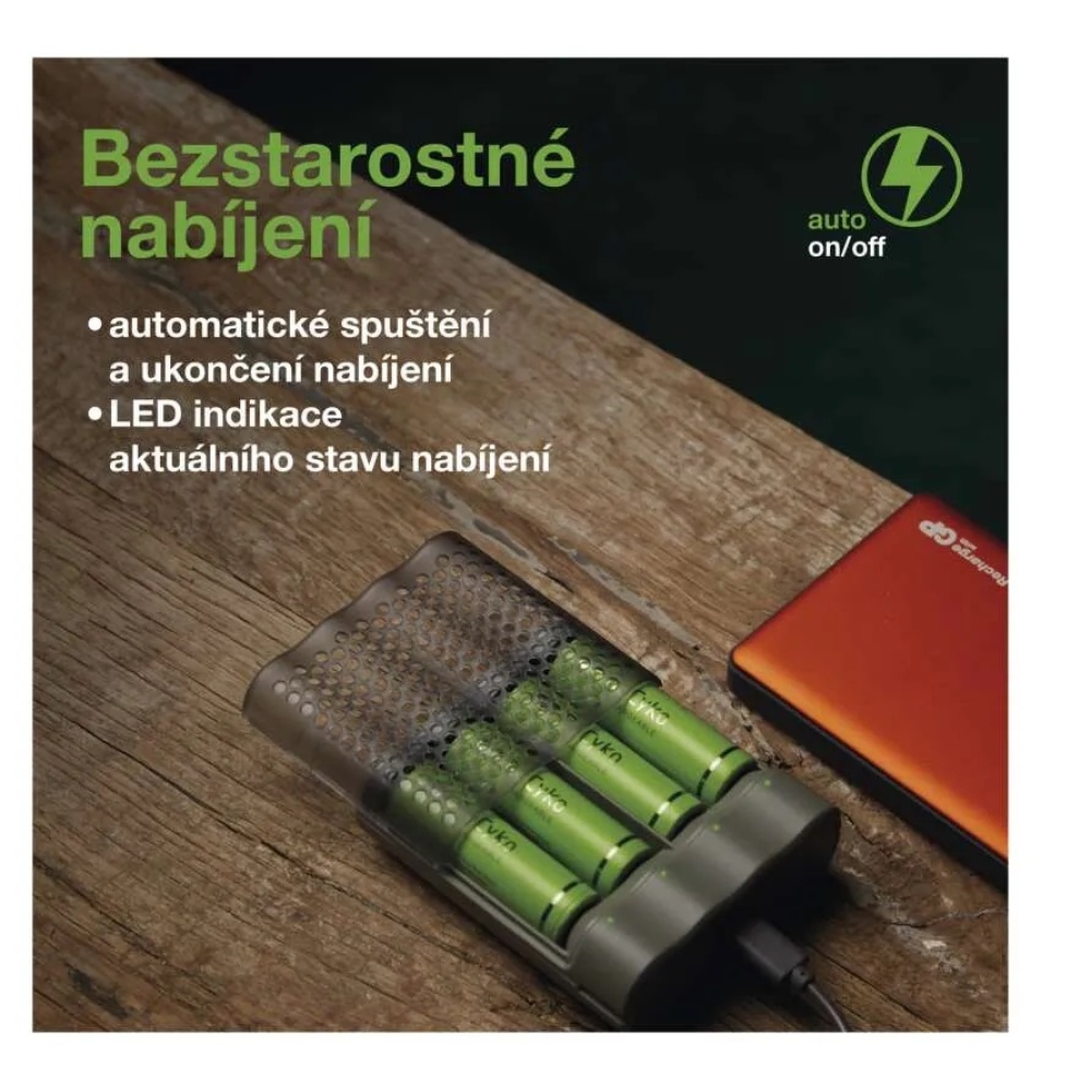 Akkumulátortöltő GP Speed M451 + 4× AA ReCyko 2700