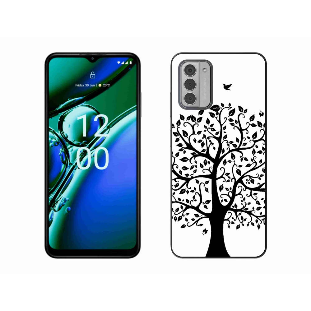 Zselés tok mmCase a Nokia G42 készülékhez - fekete-fehér fa