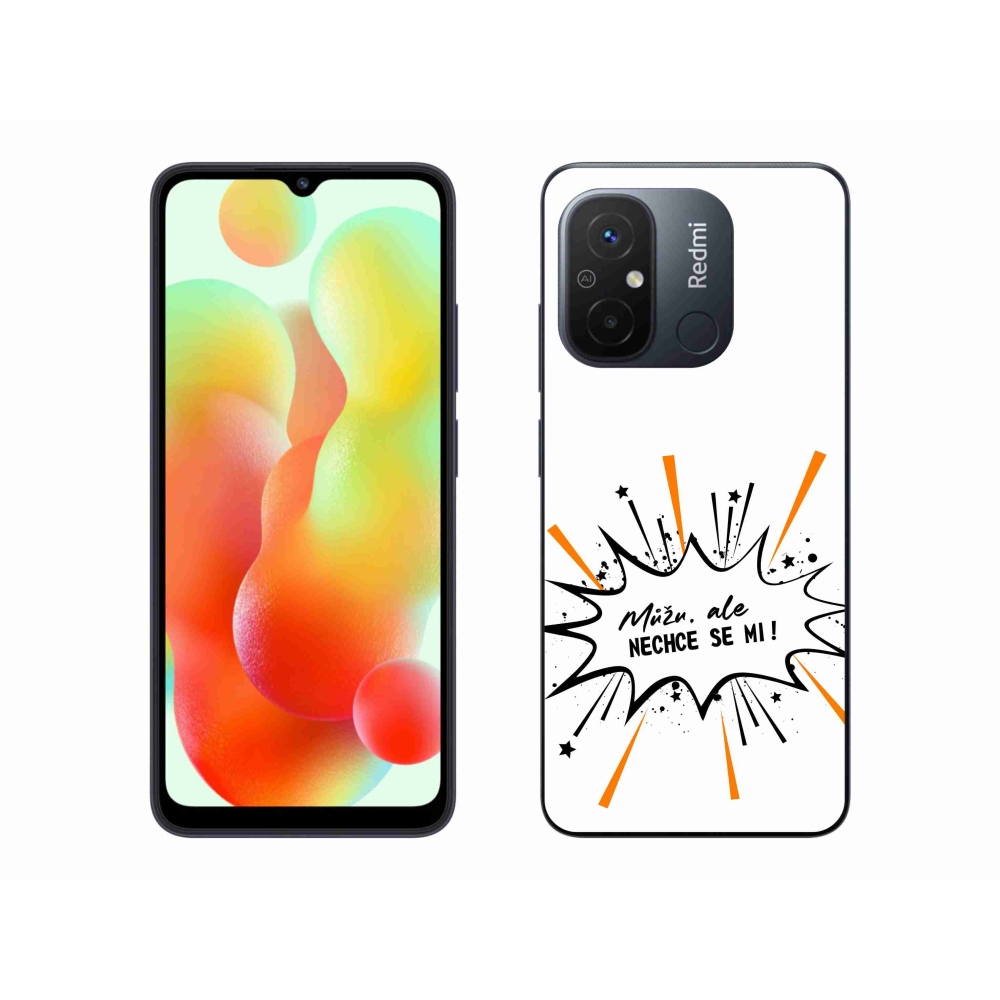 Gél borító mmCase a Xiaomi Redmi 12C-hez - vicces szöveg 11 fehér háttérrel