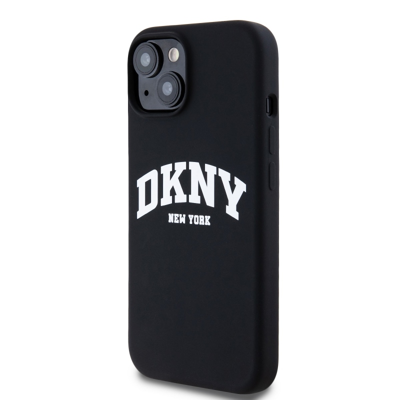 DKNY Liquid Silicone Arch Logo MagSafe hátlapi borító iPhone 13-hoz Fekete