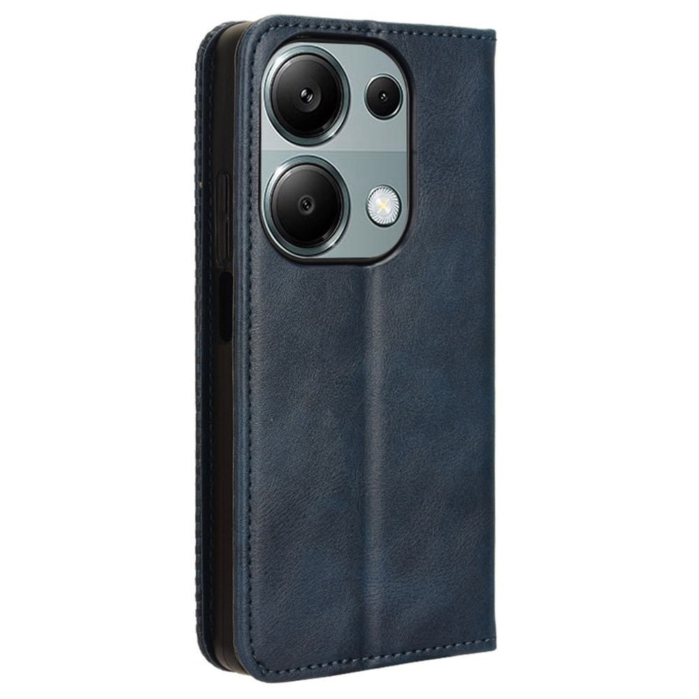 Vintage könyv tok Xiaomi Redmi Note 14S/Note 13 Pro 4G/Poco M6 Pro - sötétkék
