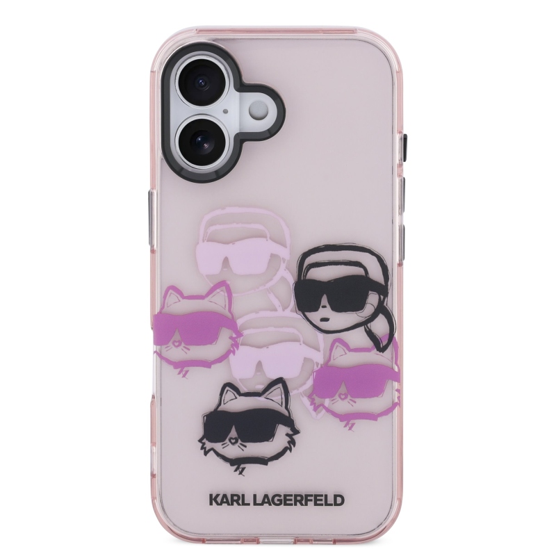 Karl Lagerfeld IML Multi K&CH Heads hátlap iPhone 17-hez, rózsaszín
